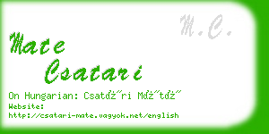 mate csatari business card